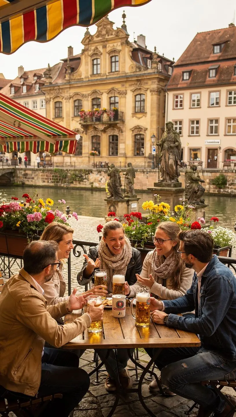 Besucher genießen eine geführte Tour durch die malerischen Gassen der Stadt.