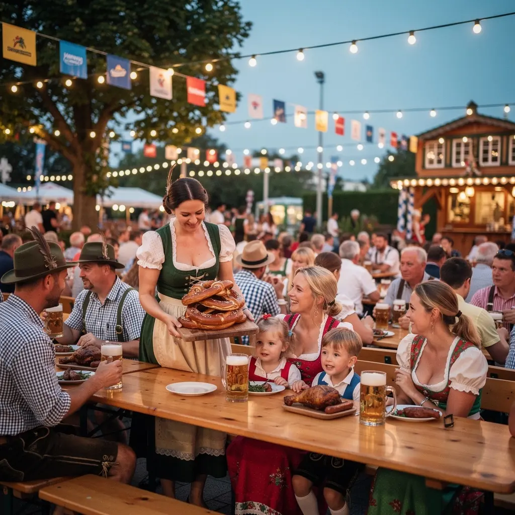 Traditionelle deutsche Küche wird in einem gemütlichen Restaurant serviert.