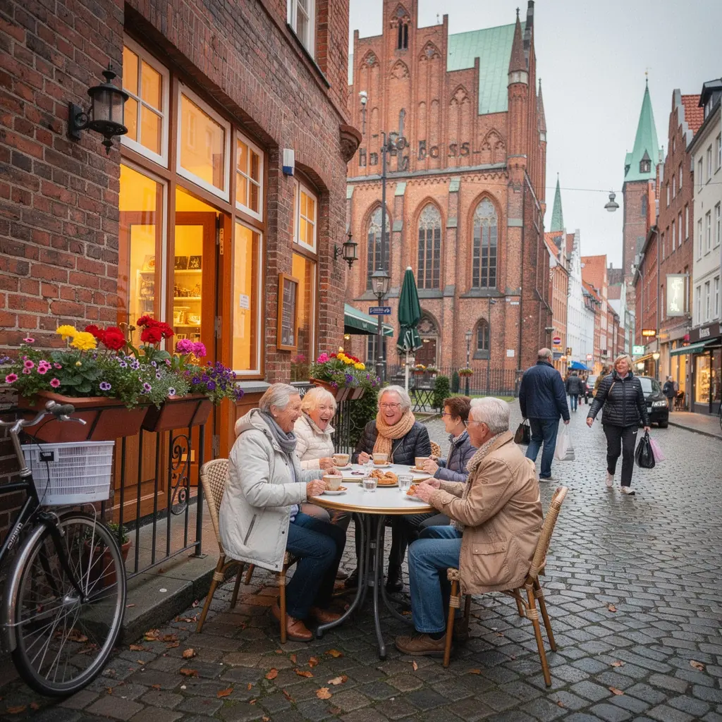 Eine Karte mit eingezeichneten Routen zu wichtigen historischen Stätten in Deutschland.